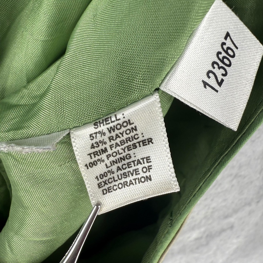 Ann Taylor Loft Brown Herringbone Wool Blend Skirt Green Trim Size 6 Irish - Picture 5 of 16